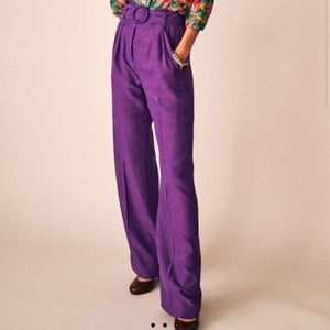 Sezane Arthur Pants, purple, sz 4 (FR 46), NWT